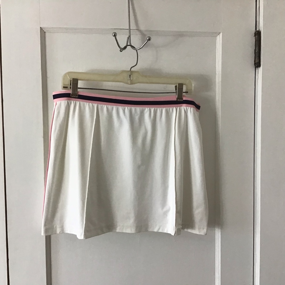 Wimbledon White, Navy, and Pink Tennis skirt large